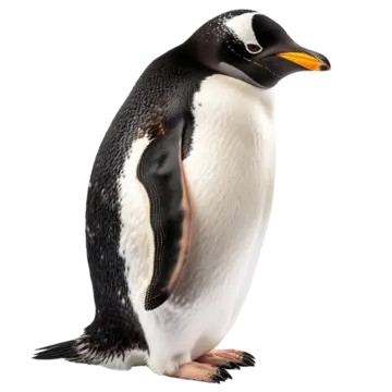 Imagen de un pingüino papúa de perfil