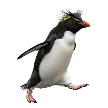 Imagen de un pingüino penacho amarillo de perfil